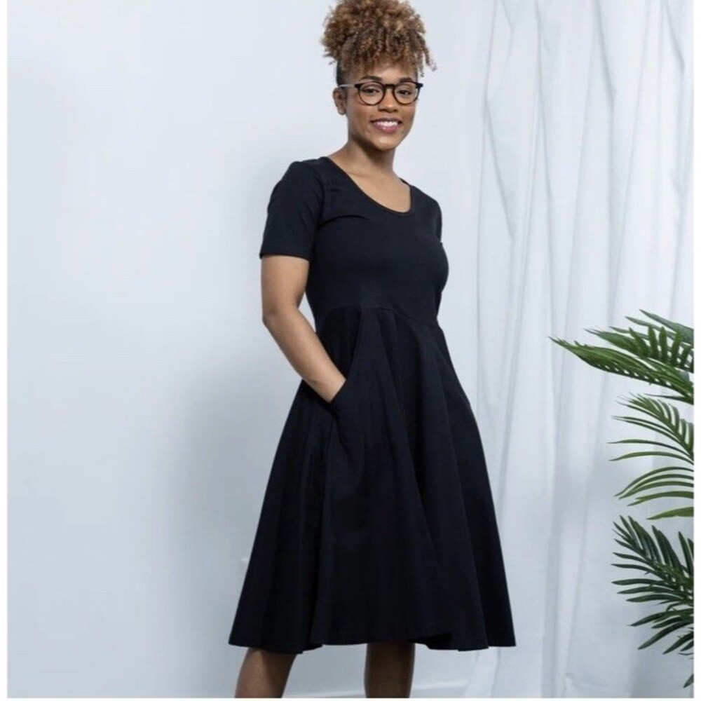 Svaha USA Large Onyx Twirl Dress Black Organic Cotton